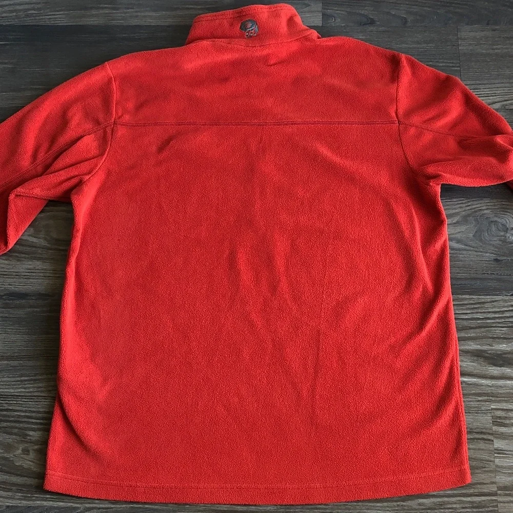 Mountain Hardwear Mens Lightweight Fleece Pullover Large Red Orange Half Zip